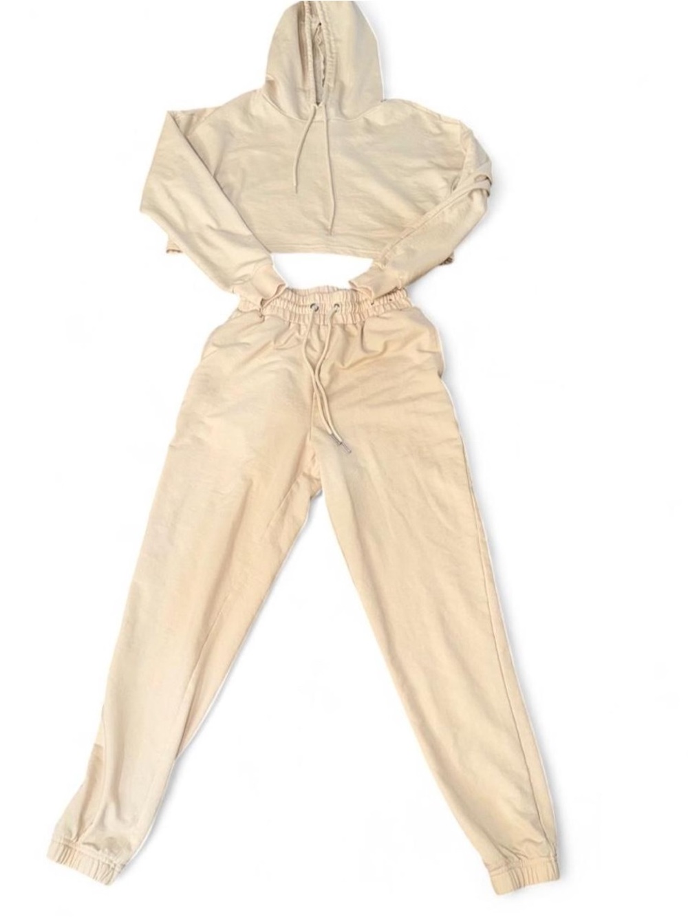 refuge Cream High-Waist Jogger Pants